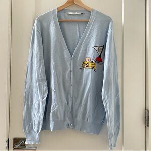 JC de CASTELBAJAC Cardigan Sweater Peanuts Snoopy Size M Light Blue